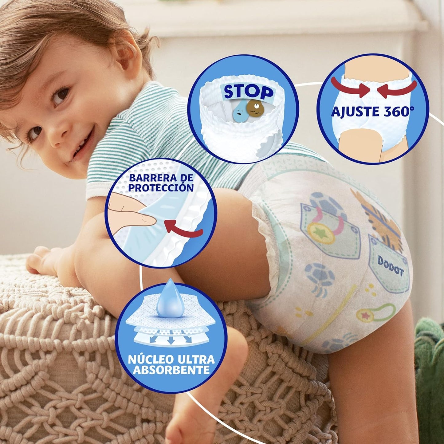 Dodot Diaper-Brief Activity Pants, Size 7 (17+ kg), 87 Diapers, With 360 Anti-Leak Fit Extra Soft